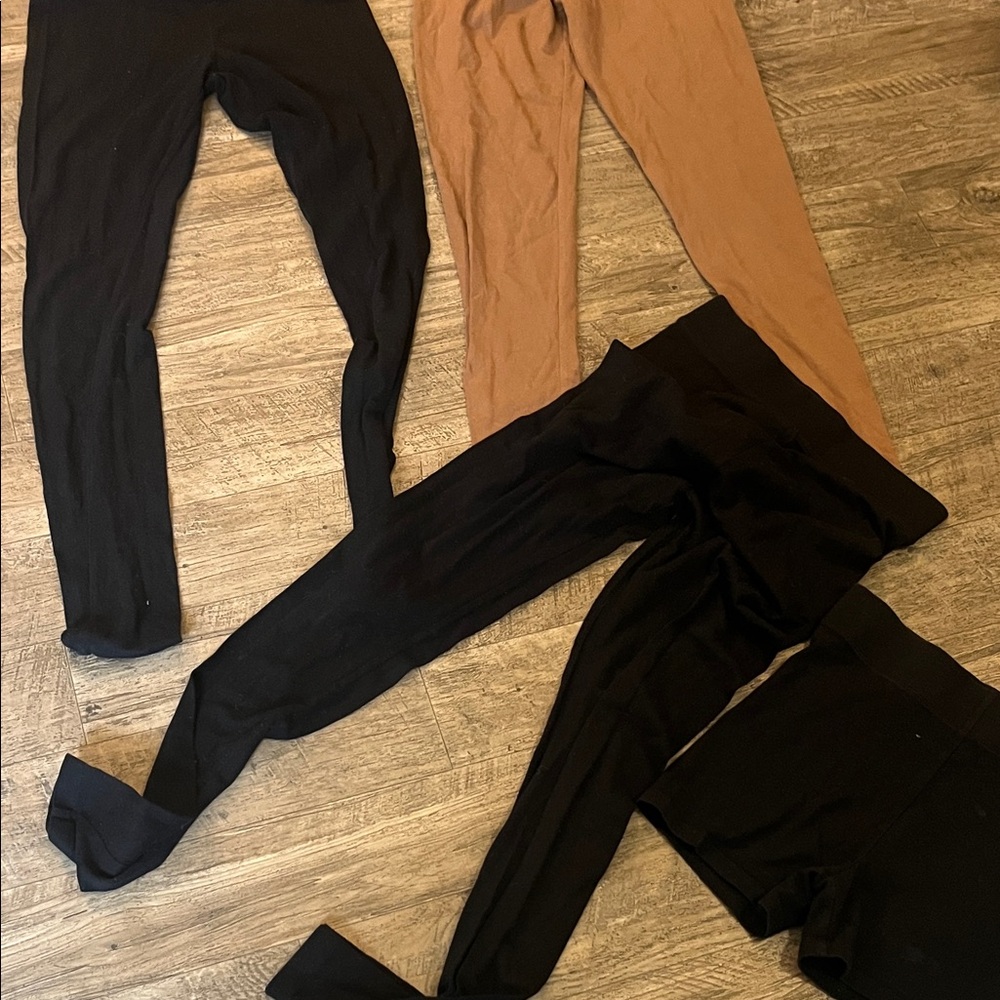 Forever 21bBlack & Brown 3 Leggings & 1 short